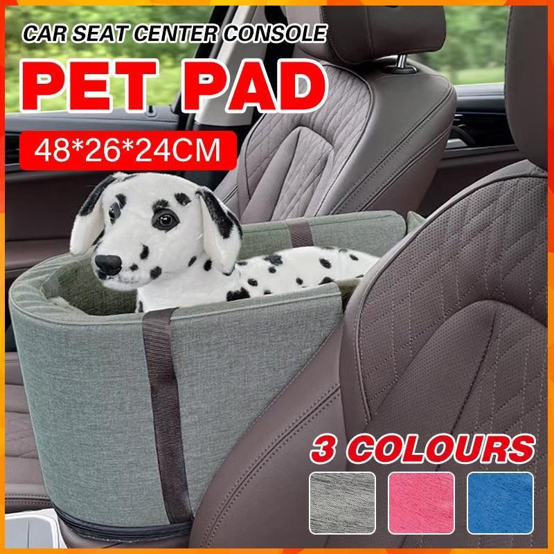 Car Pet Seat Auto Seat Center Console Dog Cat Nest Pad Removable Pet Carrier - Grey