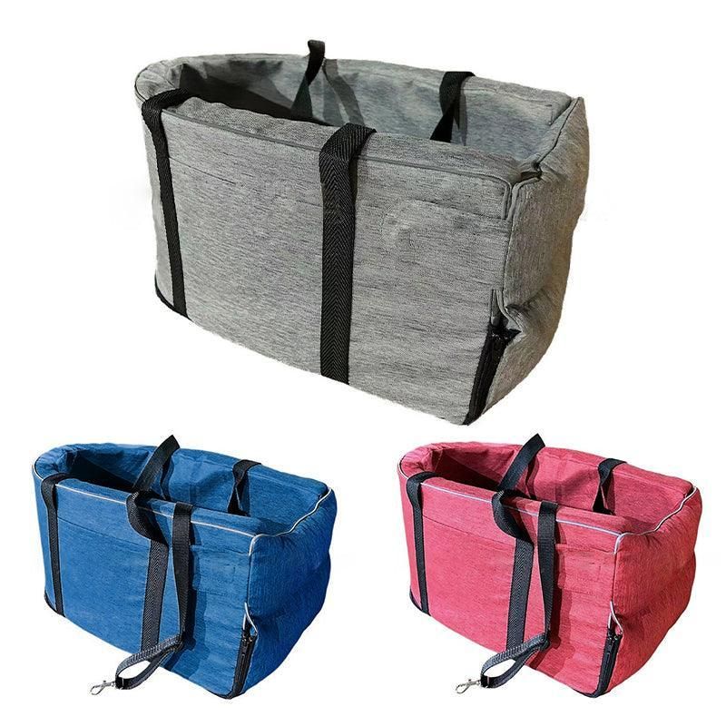 Car Pet Seat Auto Seat Center Console Dog Cat Nest Pad Removable Pet Carrier - Blue