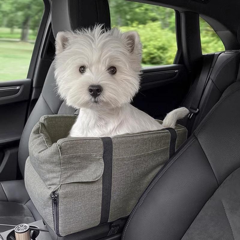 Car Pet Seat Auto Seat Center Console Dog Cat Nest Pad Removable Pet Carrier - Blue