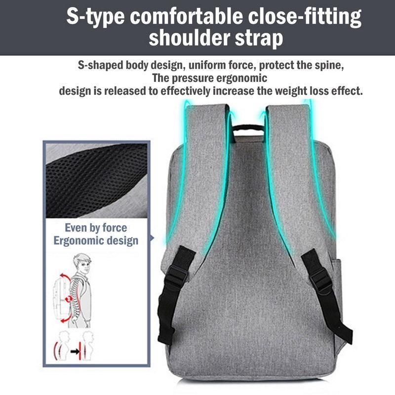 Waterproof Laptop Backpack Bag for Men Women School Travel Business Use - Grey 1 Zipper