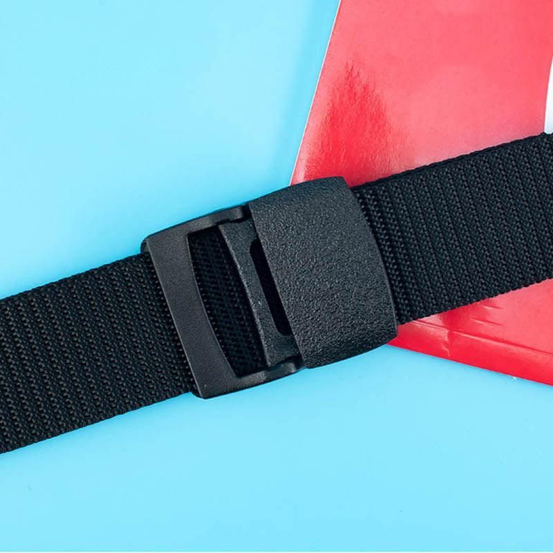 Canvas Web Belt Tactical Nylon Outdoor Waistband Mens Non Metal Buckle - Khaki