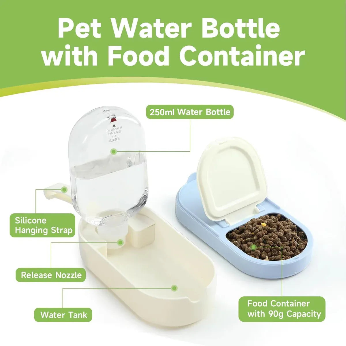 Pet Travel Water Food Cup for Dog Walking Leakproof Portable Lightweight Outdoor - Orange