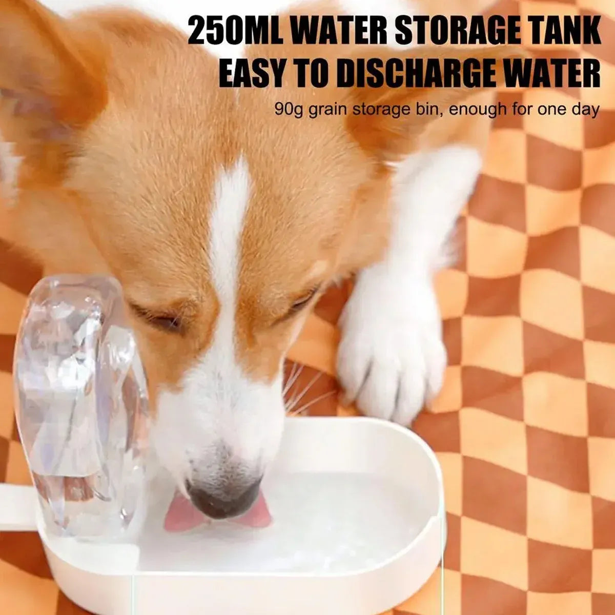Pet Travel Water Food Cup for Dog Walking Leakproof Portable Lightweight Outdoor - Orange