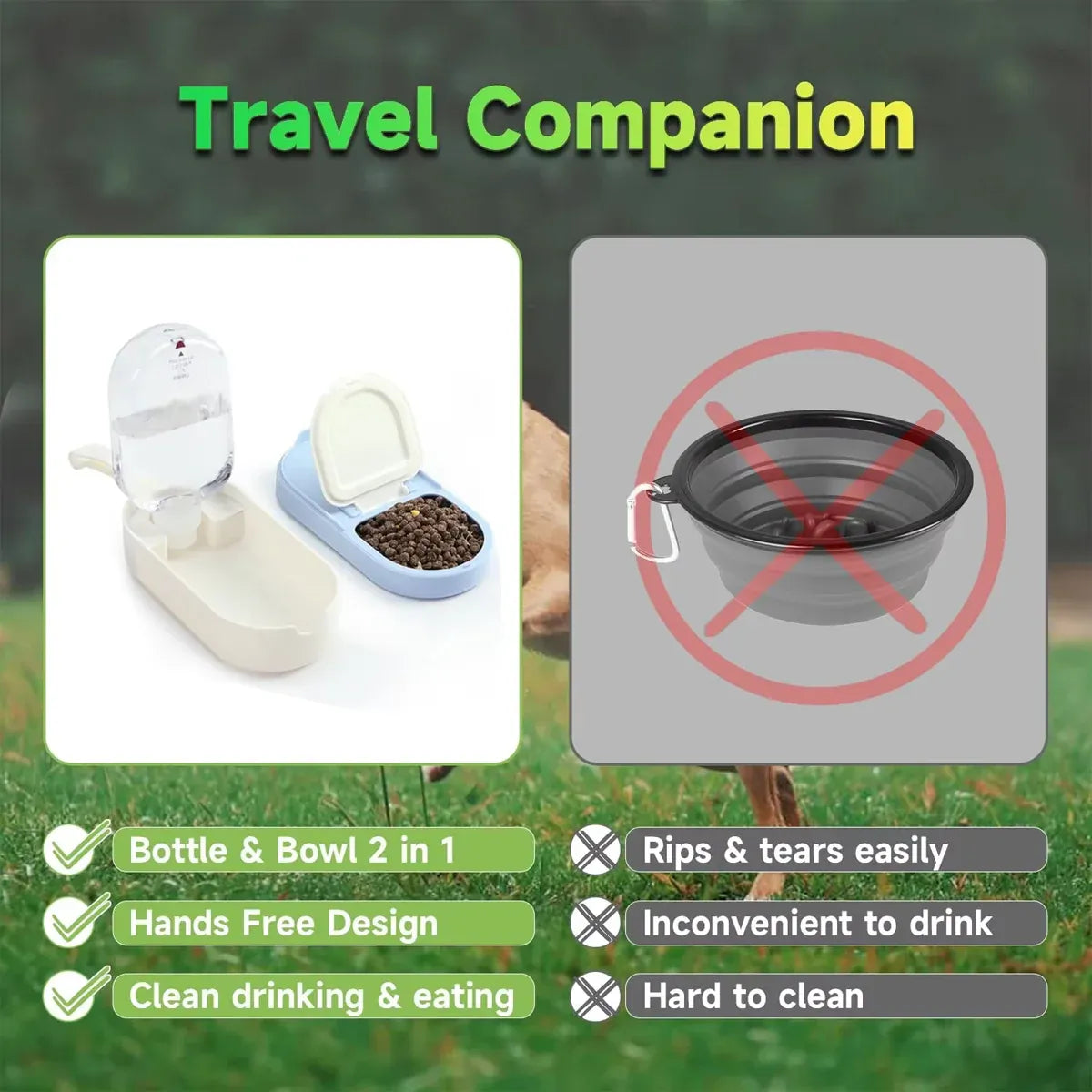 Pet Travel Water Food Cup for Dog Walking Leakproof Portable Lightweight Outdoor - Orange