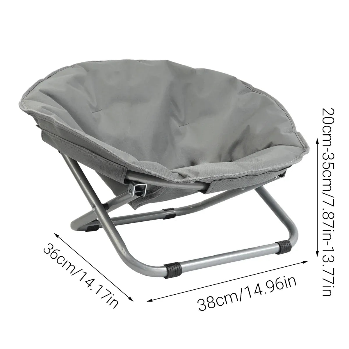 Folding Pet Bed Chair Portable Round Dog Bed Cat Bed Cushion for Pets Indoor Use - Coffee