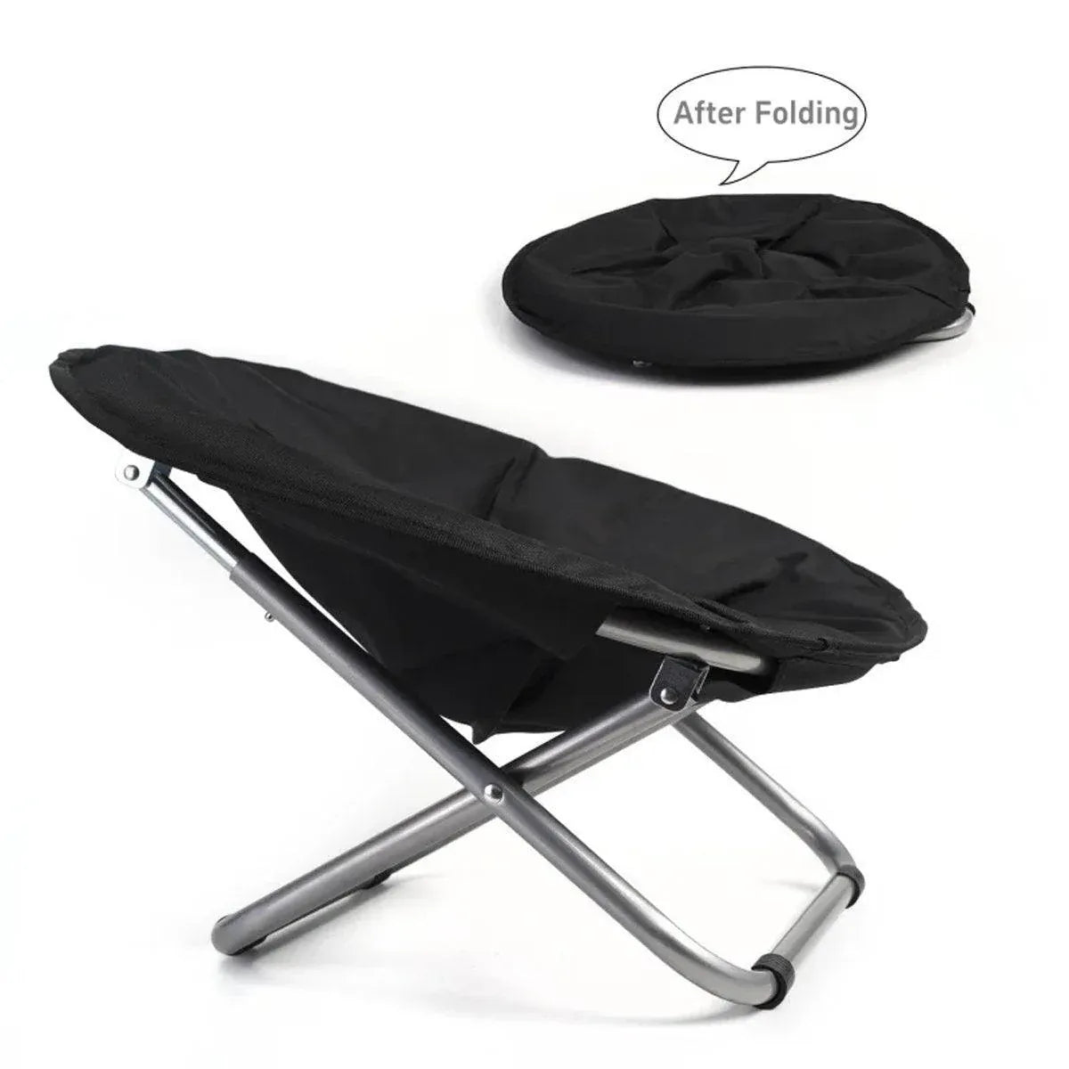 Folding Pet Bed Chair Portable Round Dog Bed Cat Bed Cushion for Pets Indoor Use - Grey