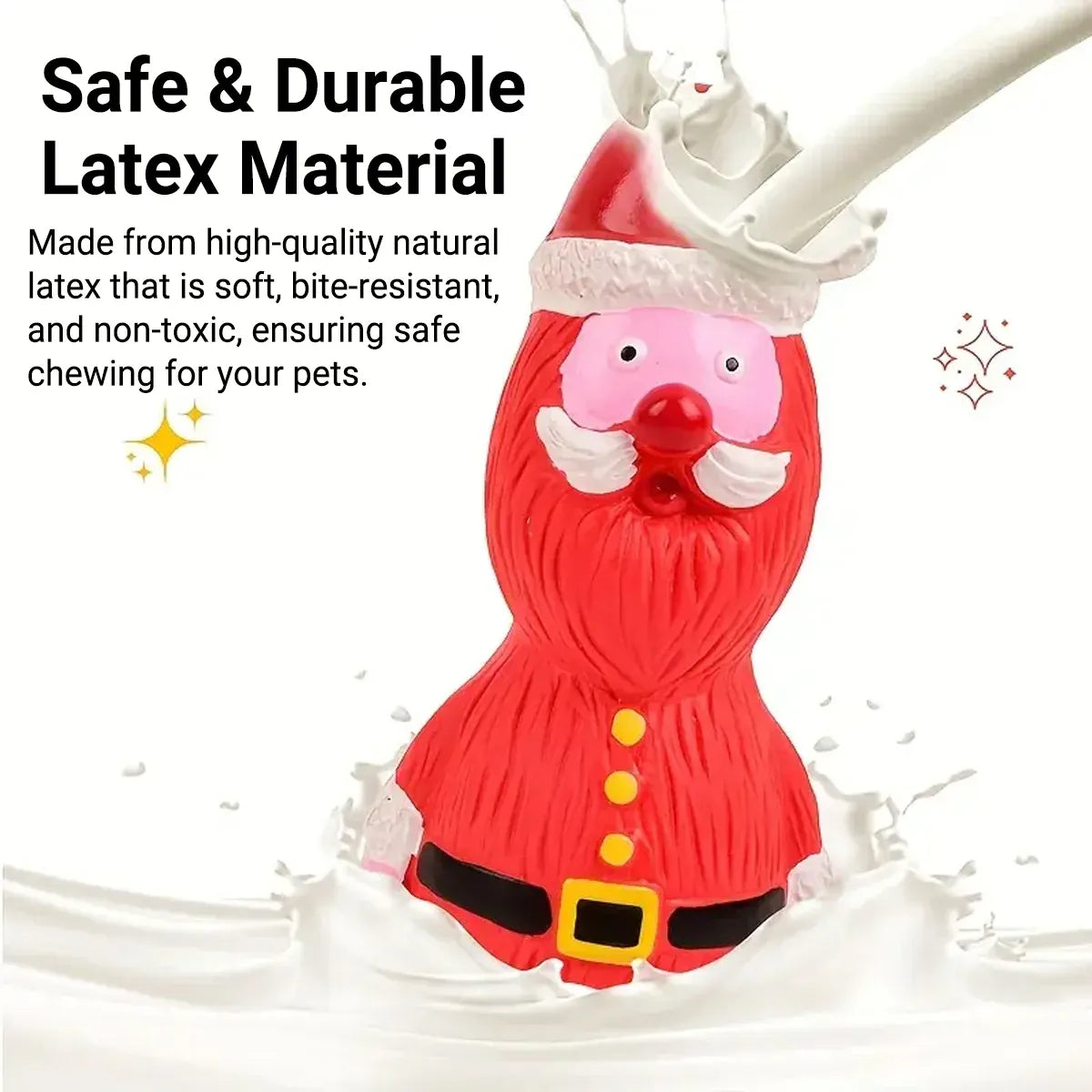 Christmas Dog Toys Set Santa Reindeer Snowman Latex Pet Squeaker Toys Multicolor - Red
