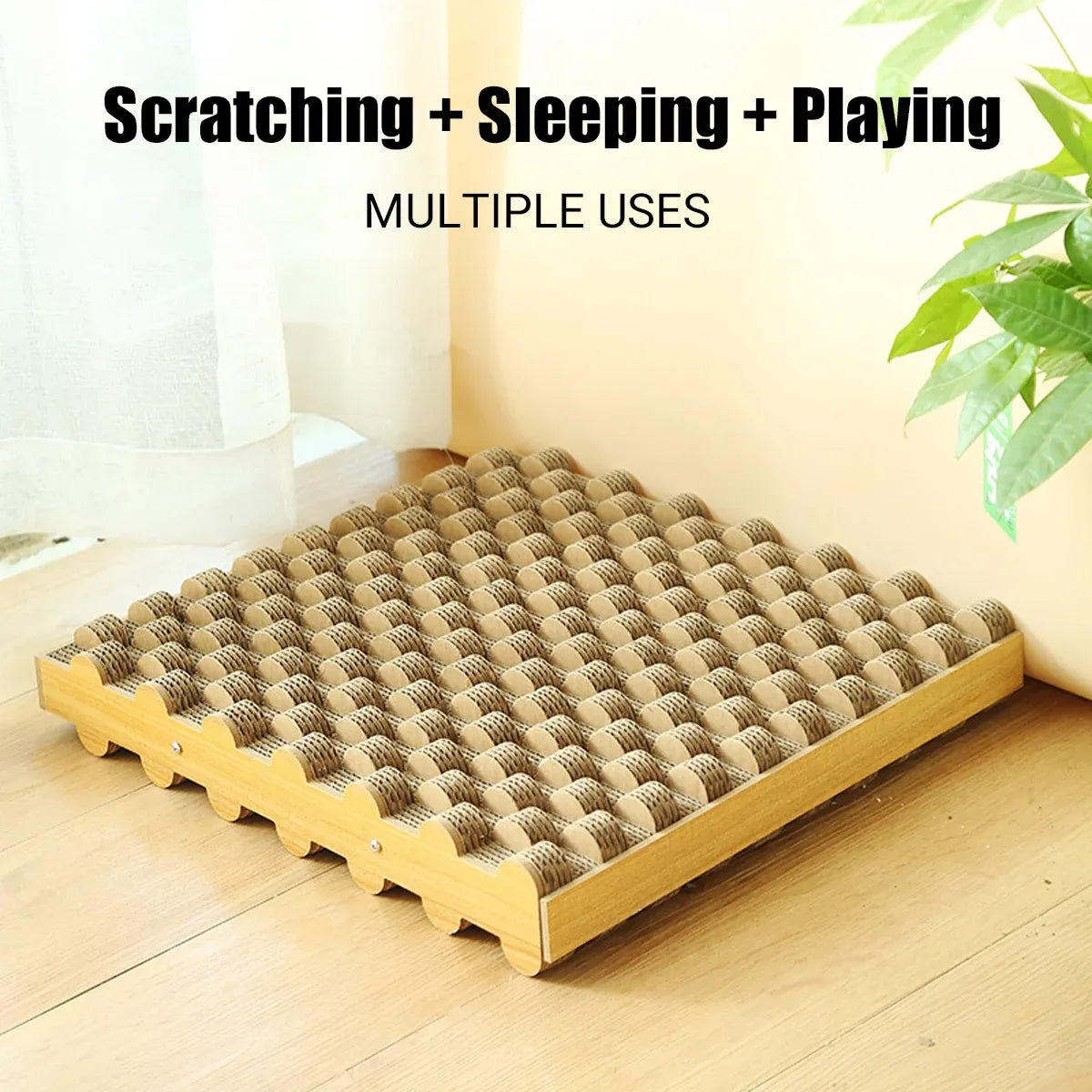 Cat Entertainment Corrugated Scratching Board Cat Toy Anti Scratch Durable - Upgraded Model