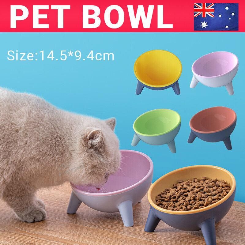Raised Cat Bowl Pet Feeder Pet Bowl Elevated Dog Bowls 15Â° Tilted Pet Water Bowl - Rock Yellow