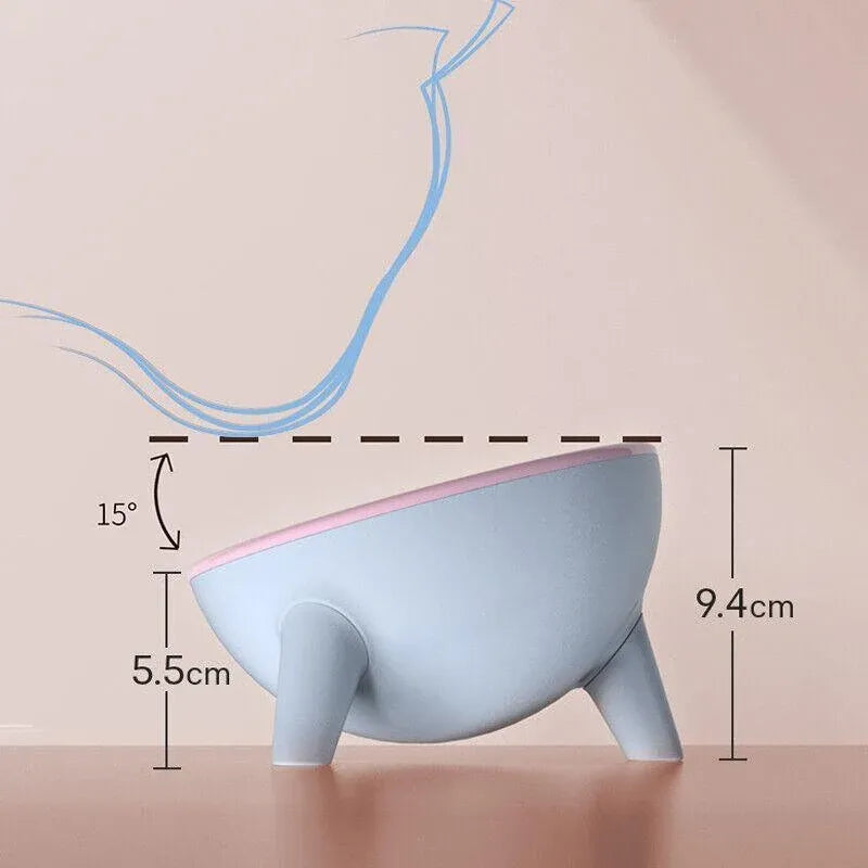 Raised Cat Bowl Pet Feeder Pet Bowl Elevated Dog Bowls 15Â° Tilted Pet Water Bowl - Rock Yellow
