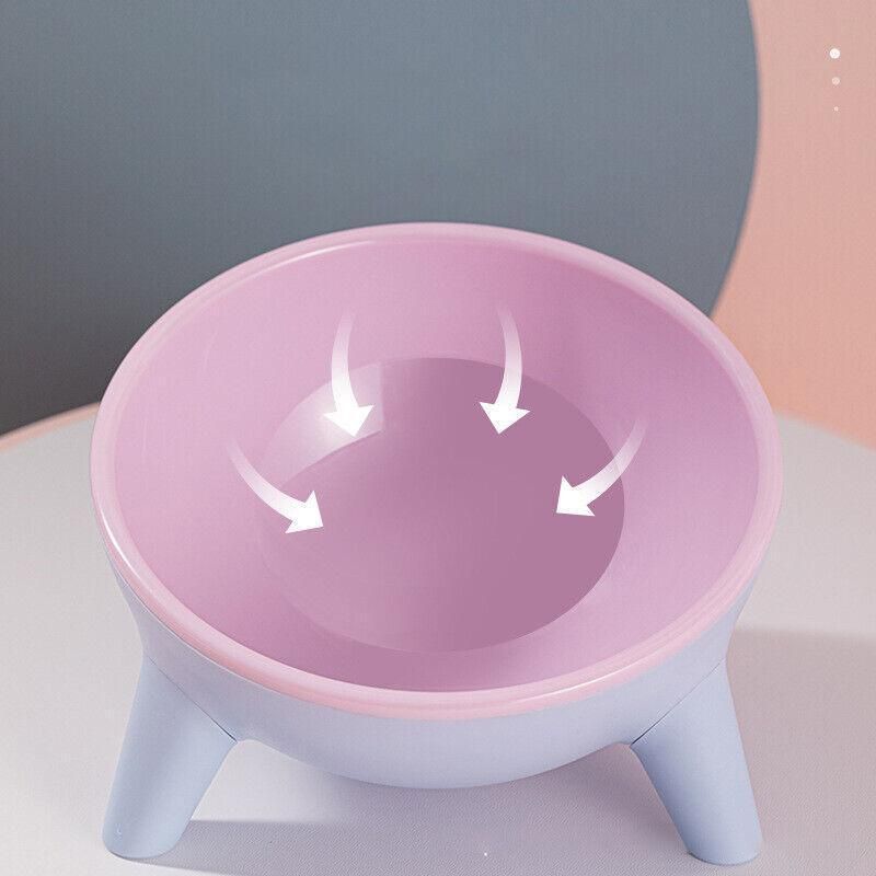 Raised Cat Bowl Pet Feeder Pet Bowl Elevated Dog Bowls 15Â° Tilted Pet Water Bowl - Rock Yellow