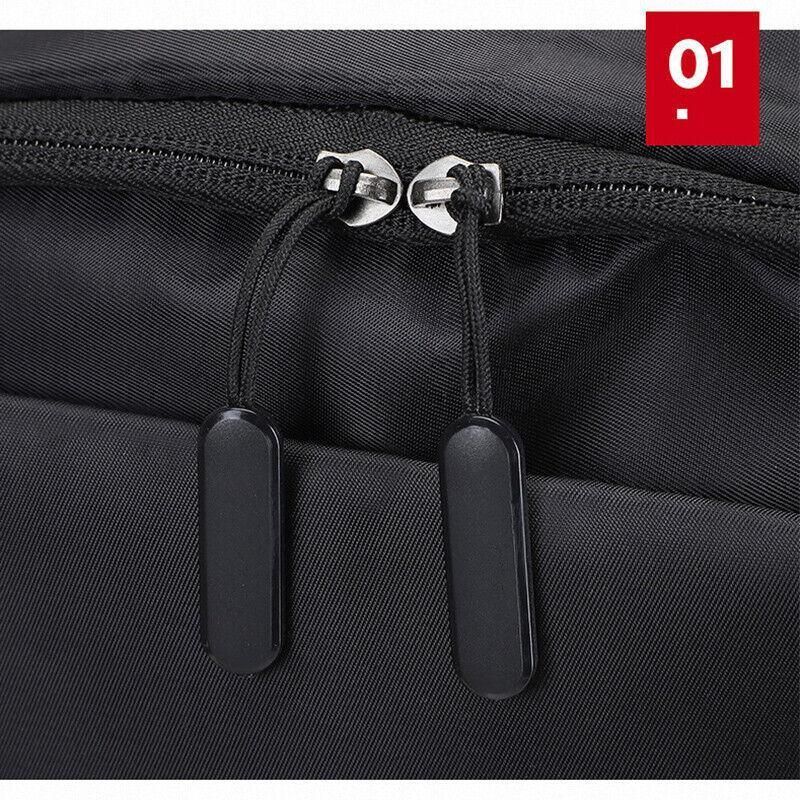 Mens Backpack Large Capacity Waterproof Schoolbag Laptop Work Travel Bag - Black