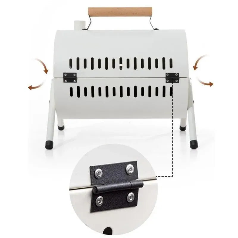 Grillz Charcoal BBQ Portable Grill Camping Barbecue Outdoor Cooking Smoker - Black