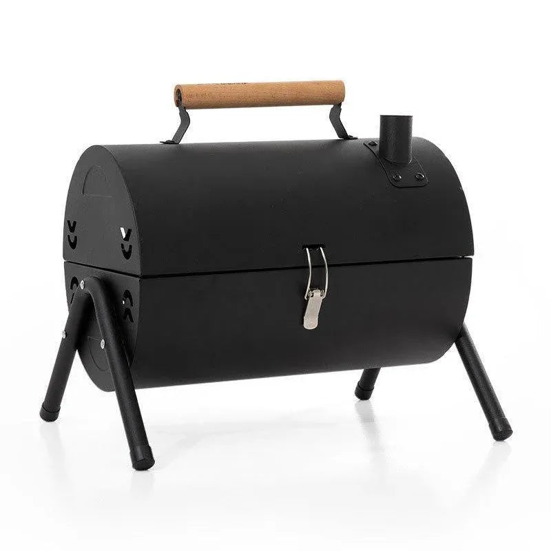 Grillz Charcoal BBQ Portable Grill Camping Barbecue Outdoor Cooking Smoker - Black