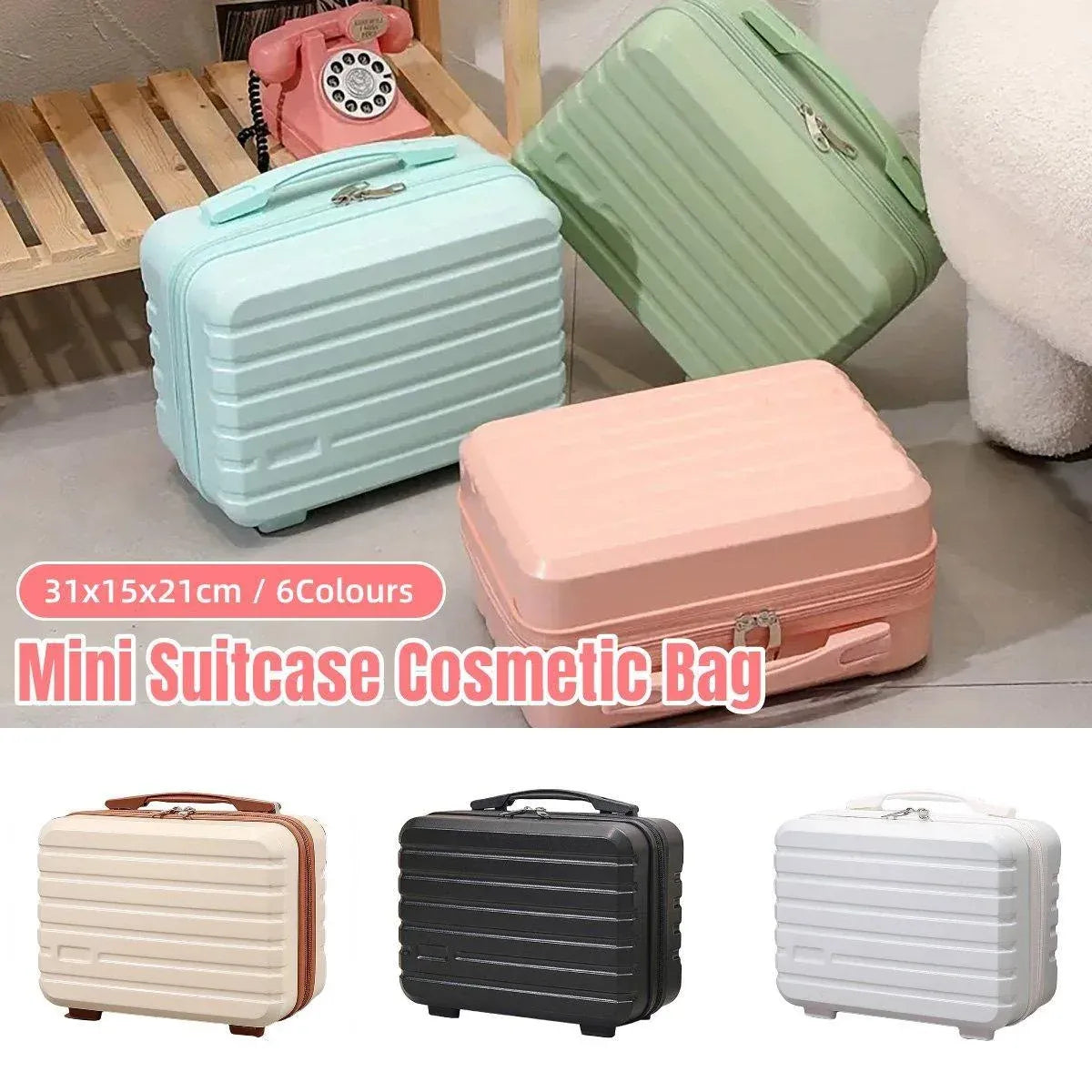 Portable 14 Inch Suitcase Mini Small Travel Storage Hand Gift Box - Blue