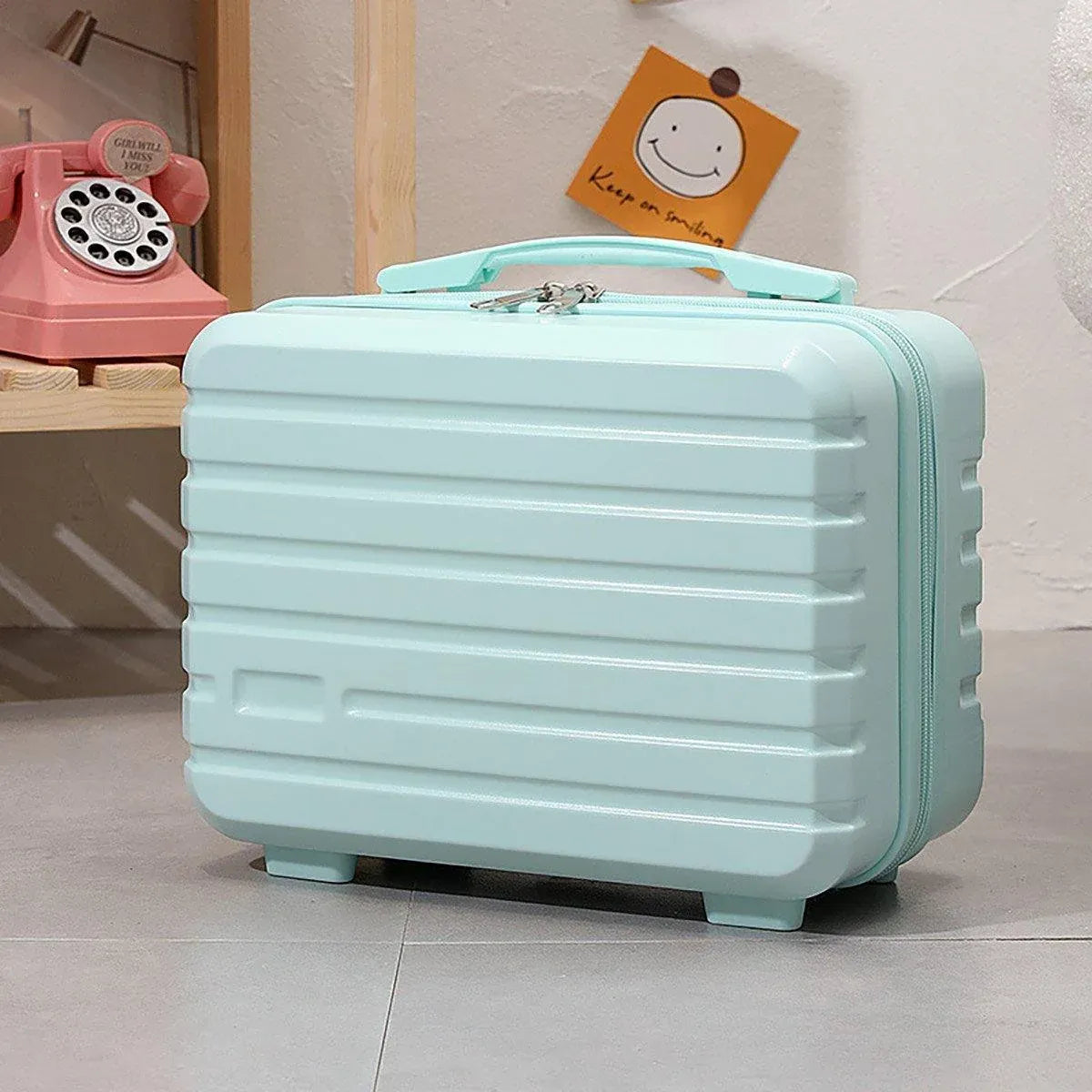 Portable 14 Inch Suitcase Mini Small Travel Storage Hand Gift Box - White