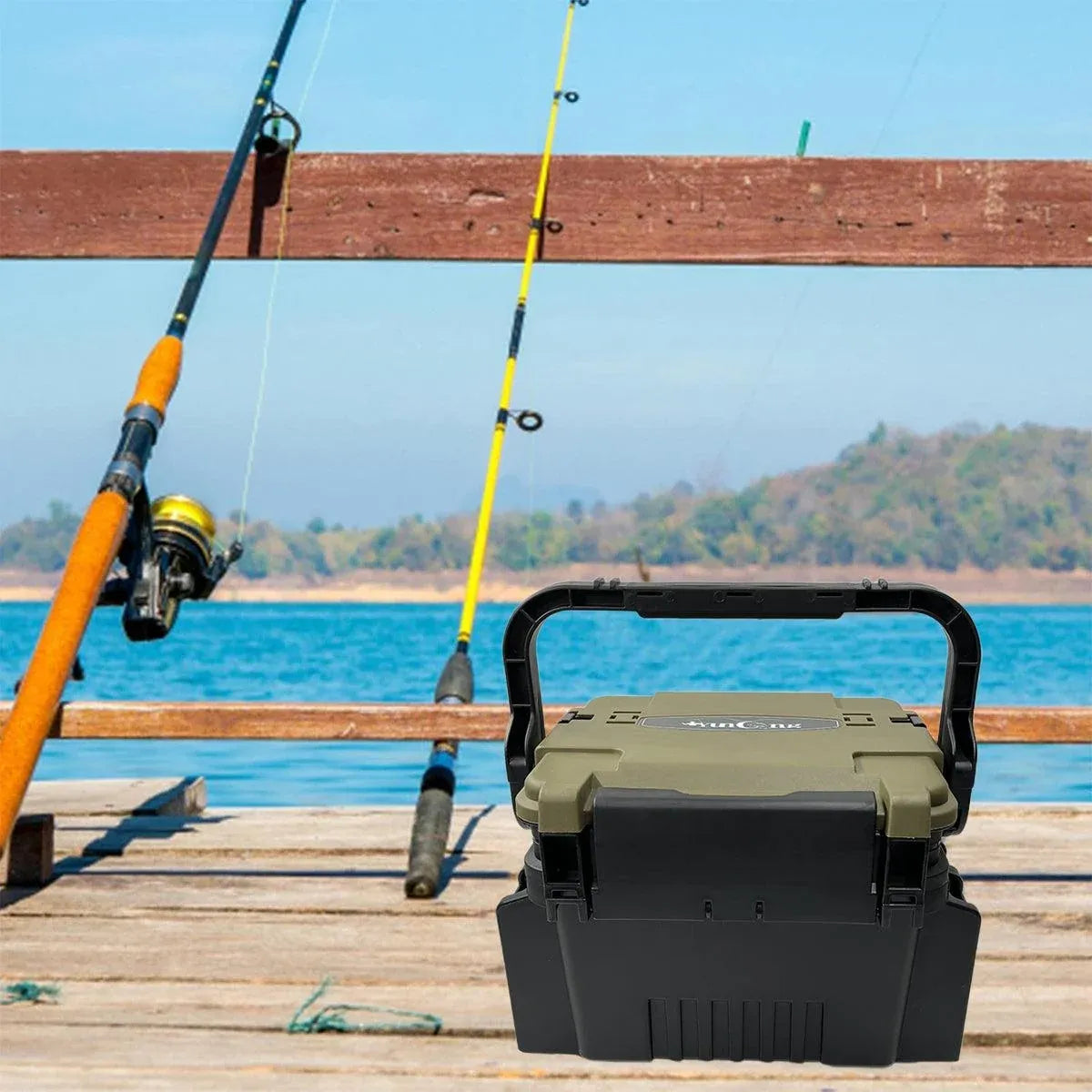 Multifunctional Fishing Tackle Box Portable Gear Storage Case Organizer Tool Box - Blue