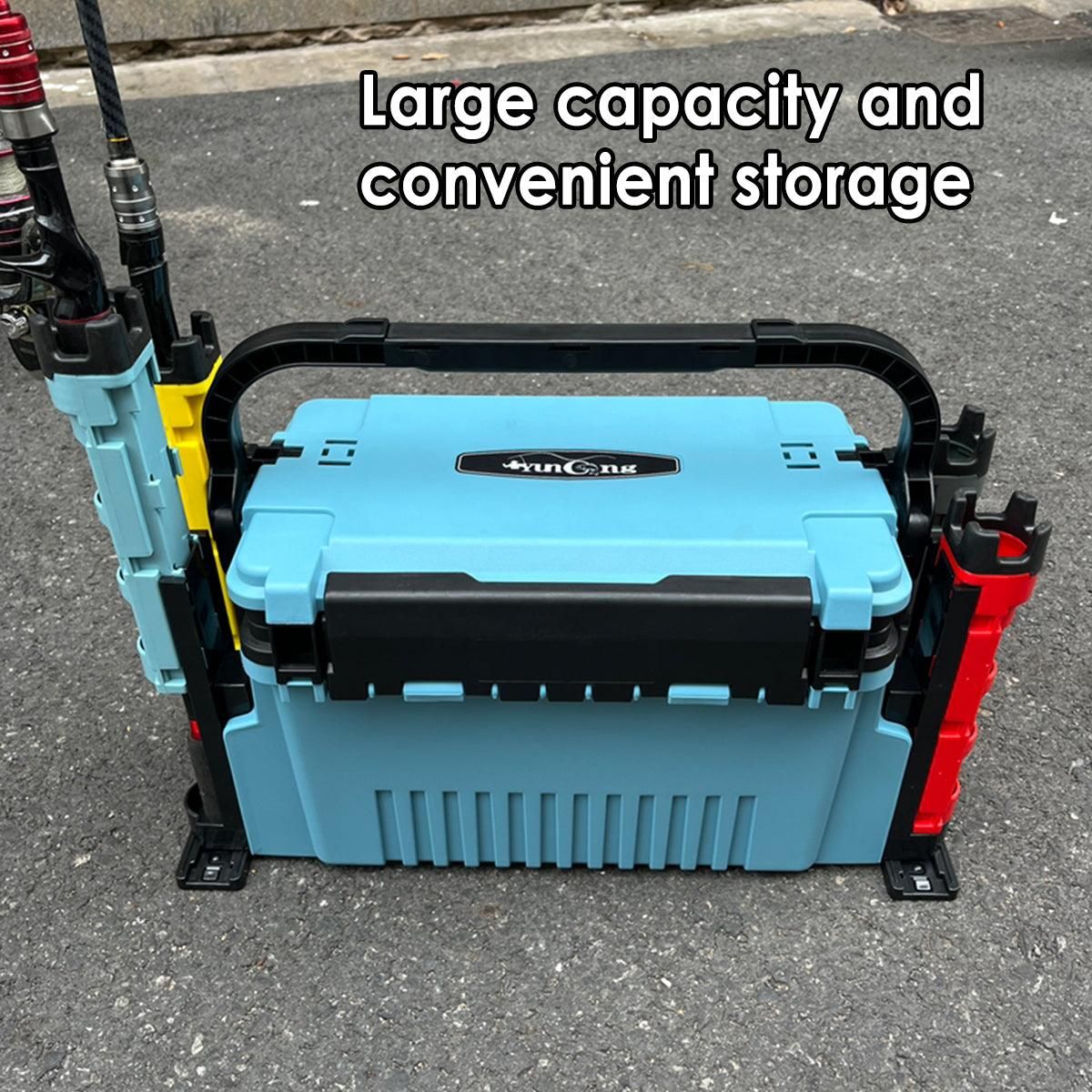 Multifunctional Fishing Tackle Box Portable Gear Storage Case Organizer Tool Box - Blue