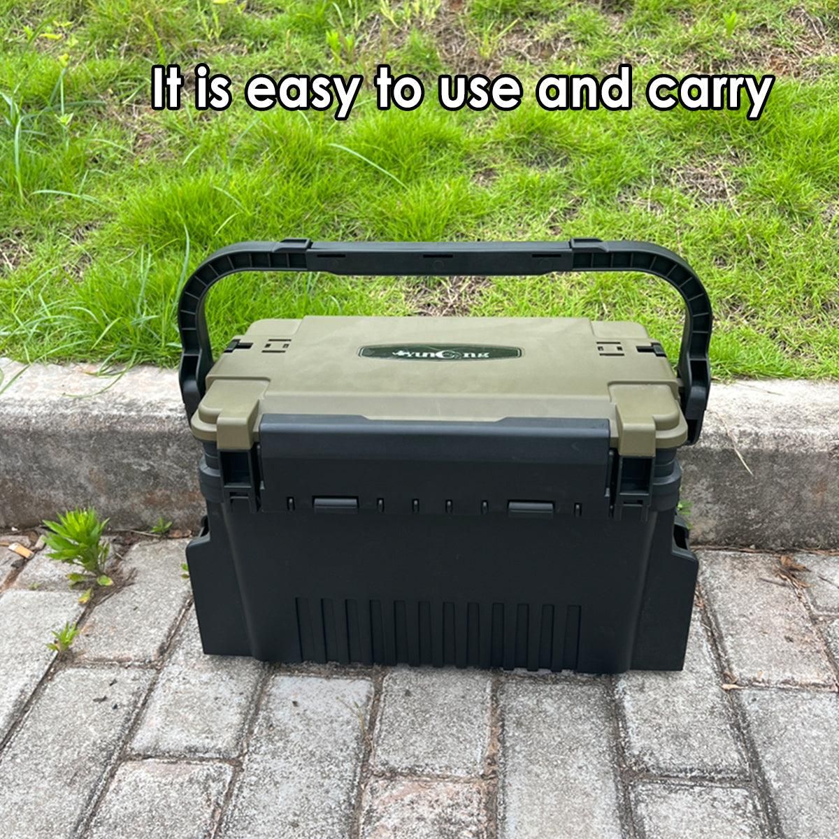 Multifunctional Fishing Tackle Box Portable Gear Storage Case Organizer Tool Box - Blue