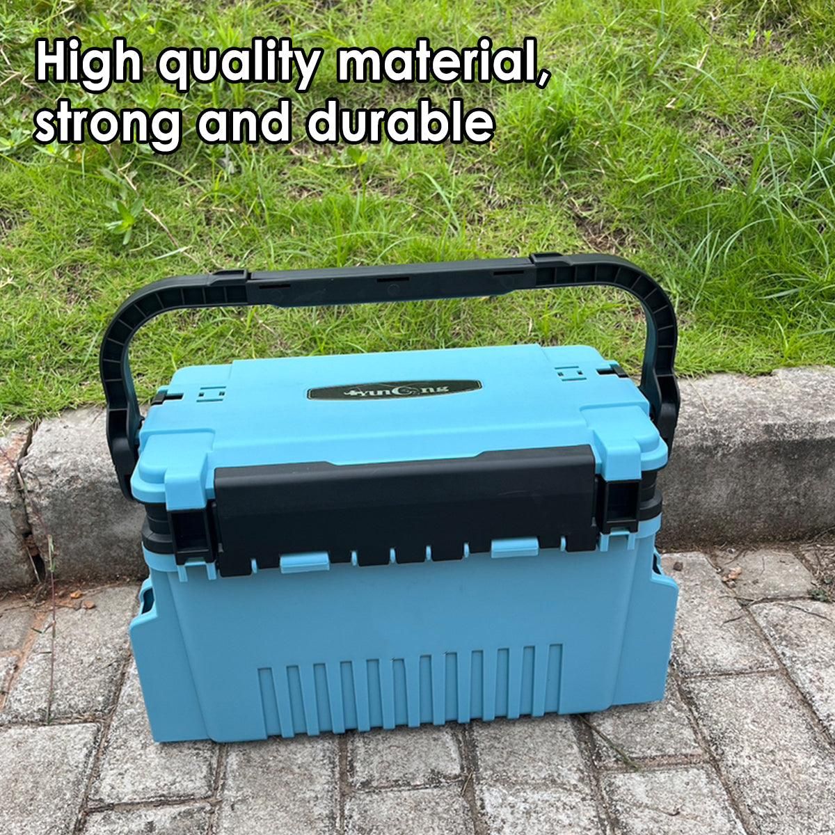 Multifunctional Fishing Tackle Box Portable Gear Storage Case Organizer Tool Box - Green