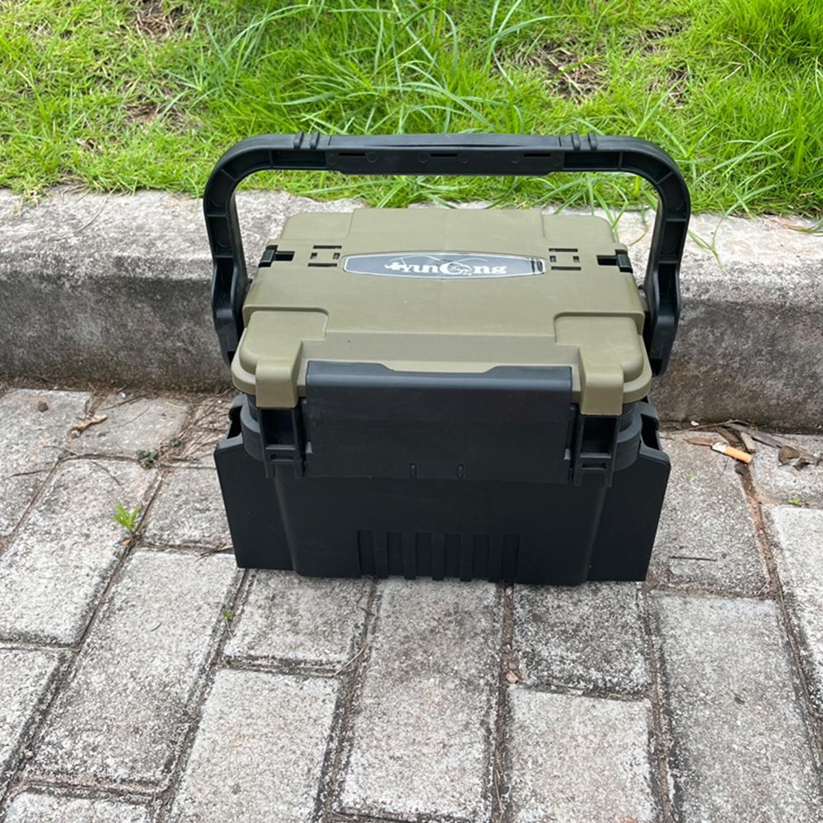 Multifunctional Fishing Tackle Box Portable Gear Storage Case Organizer Tool Box - Green