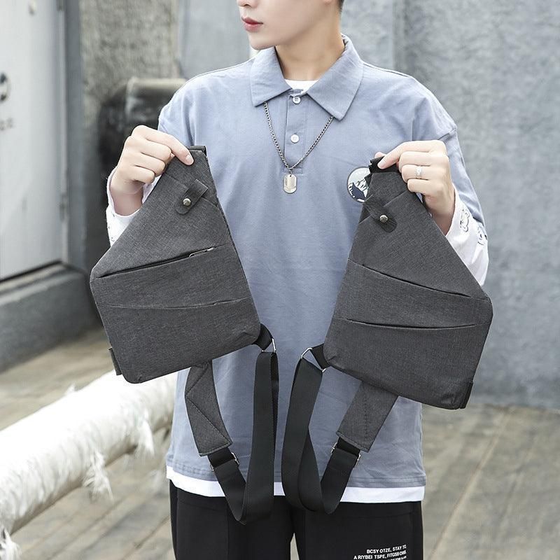 Waterproof Bag Personal Anti Theft Shoulder Man Pocket Portable Chest Travel Grey - Grey Right