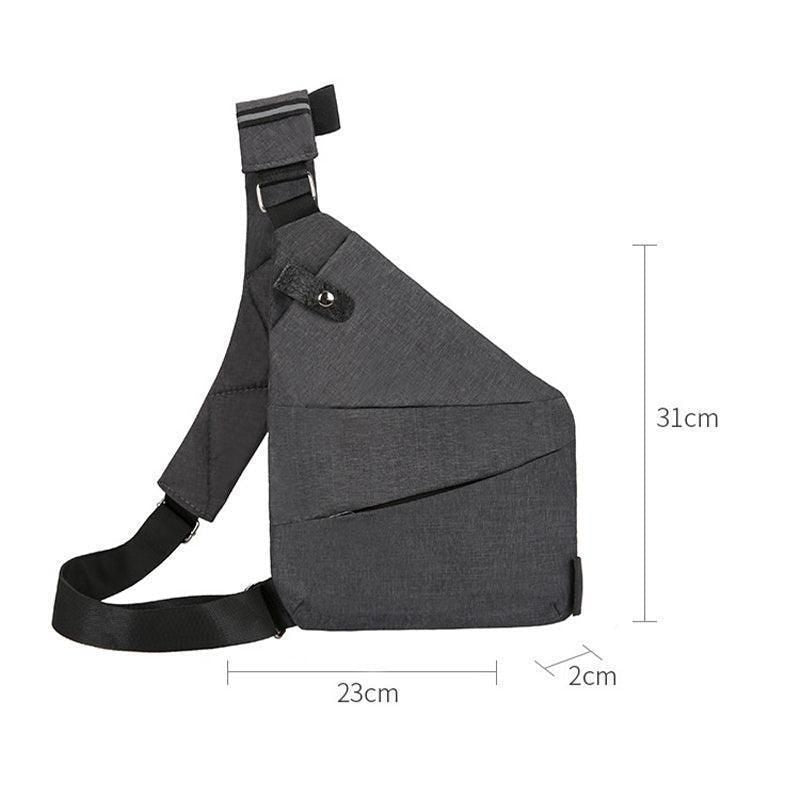 Waterproof Bag Personal Anti Theft Shoulder Man Pocket Portable Chest Travel Grey - Grey Right