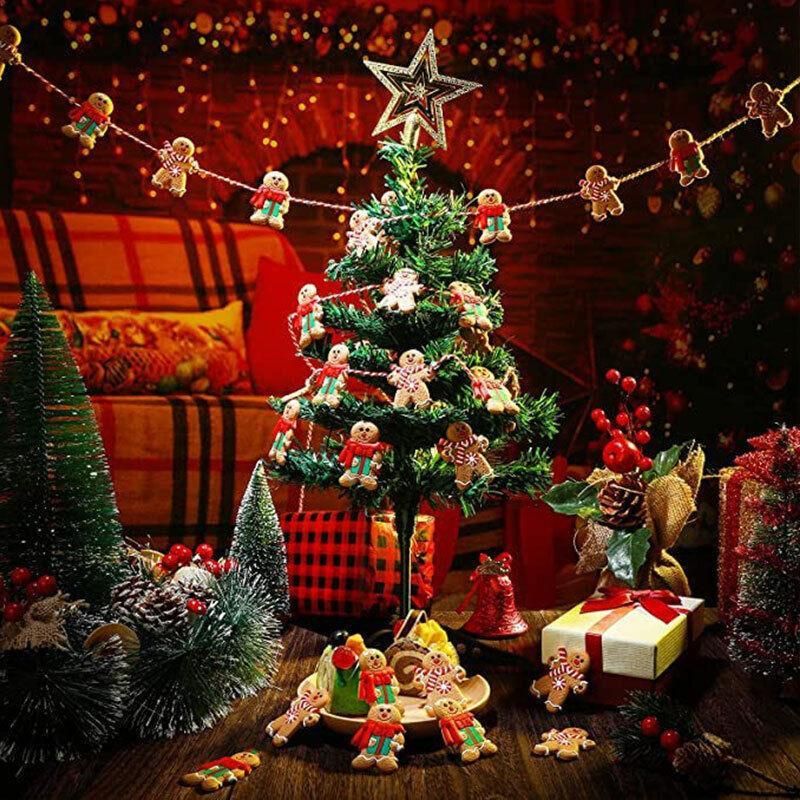 12X Gingerbread Man Xmas Tree Ornament Gift Party Hanging Pendants Window Decor - Window Decor-jbr7