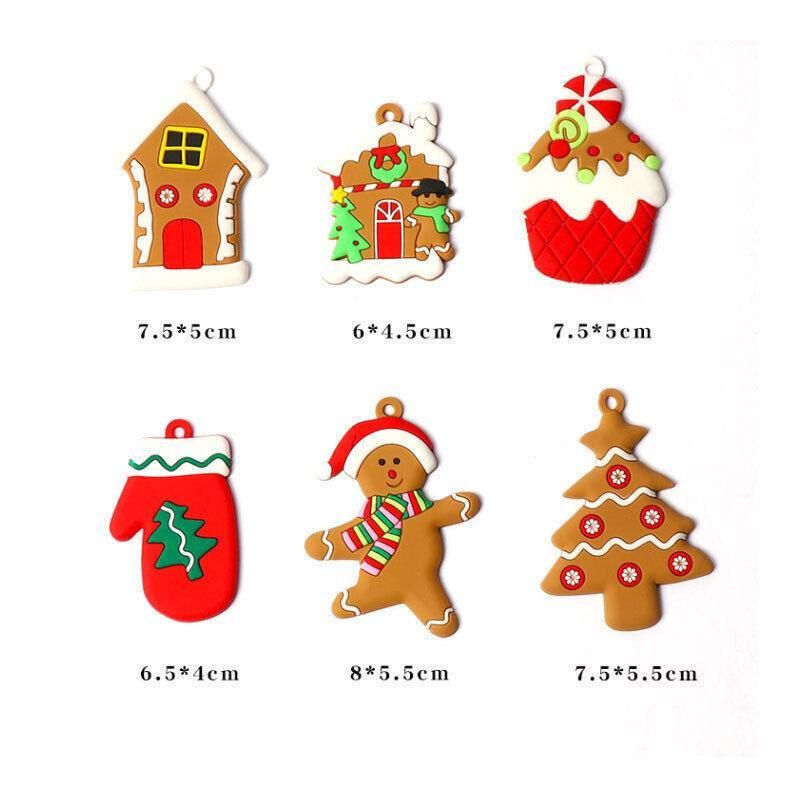 12X Gingerbread Man Xmas Tree Ornament Gift Party Hanging Pendants Window Decor - Window Decor-jbr7