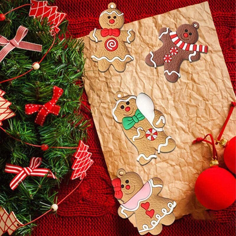 12X Gingerbread Man Xmas Tree Ornament Gift Party Hanging Pendants Window Decor - Window Decor-jbr7