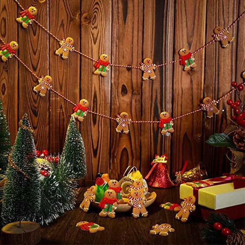 12X Gingerbread Man Xmas Tree Ornament Gift Party Hanging Pendants Window Decor - Window Decor-jbr snowflake