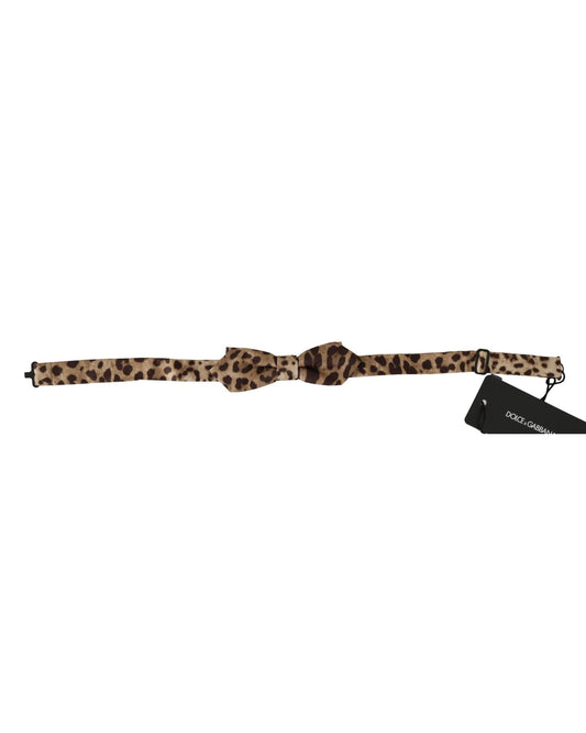 DOLCE & GABBANA Exclusive Bow Tie - Brown Leopard One Size Men