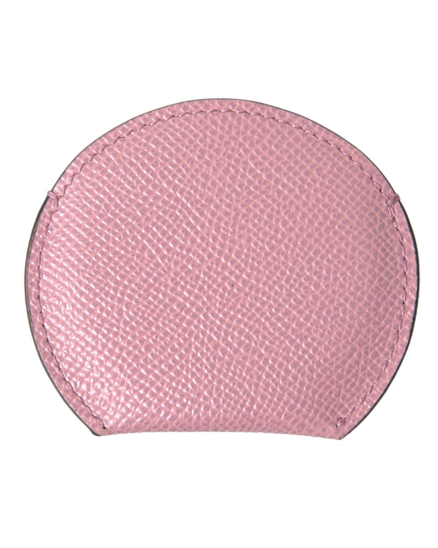 dolce-gabbana-womens-pink-calfskin-leather-round-logo-print-hand-mirror-holder-one-size