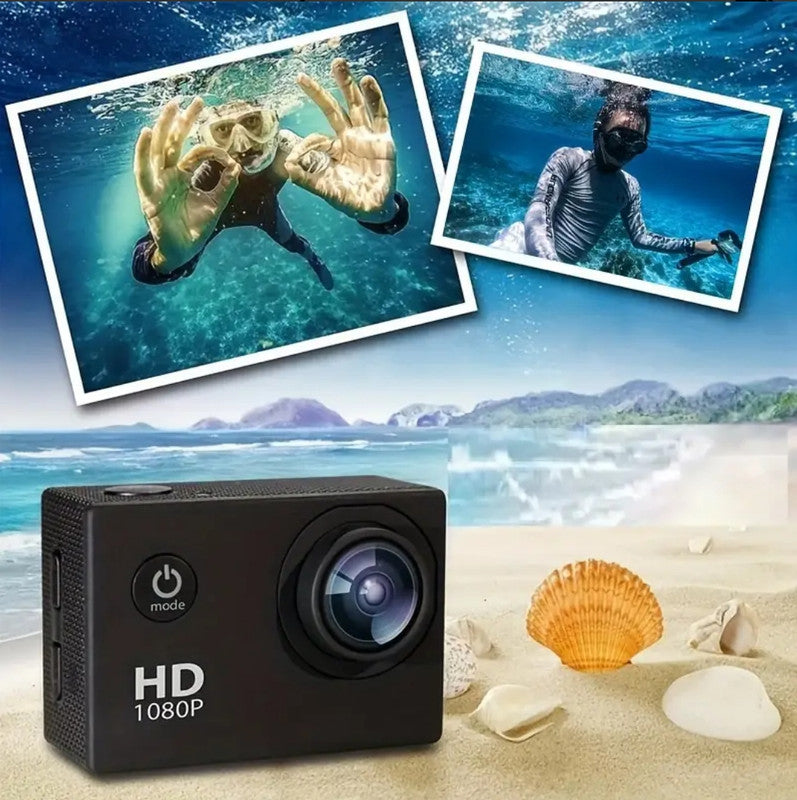 Action Camera 4K HD 16MP Wi-Fi Waterproof 30M Sports Camera With 140° Wide Angle BLUE COLOUR