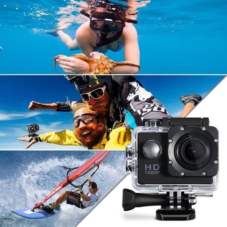 Action Camera 4K HD 16MP Wi-Fi Waterproof 30M Sports Camera With 140° Wide Angle BLUE COLOUR