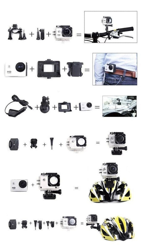 Action Camera 4K HD 16MP Wi-Fi Waterproof 30M Sports Camera With 140° Wide Angle BLUE COLOUR