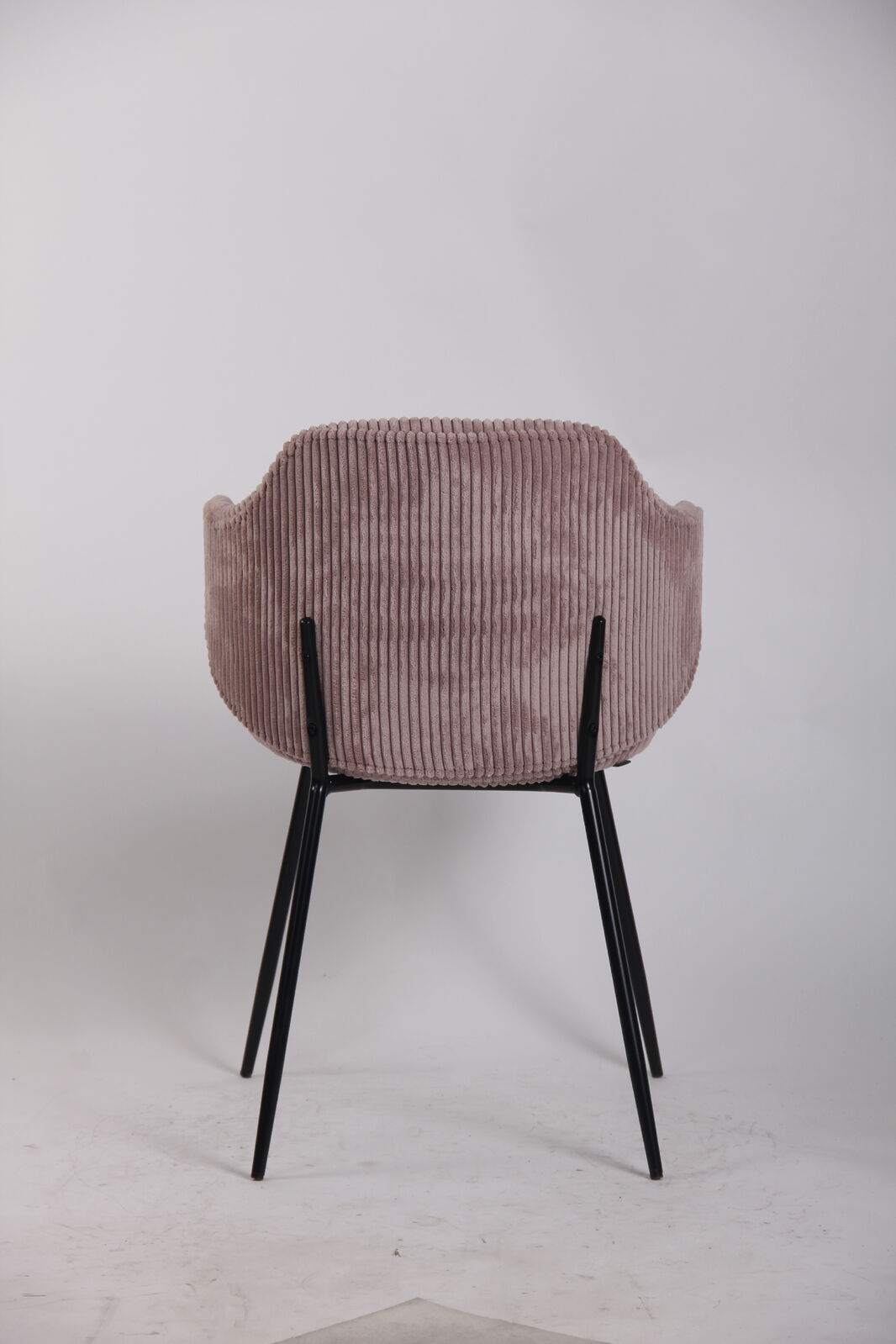 set-of-2-dining-chairs-with-corduroy-cord-fabric-in-pink