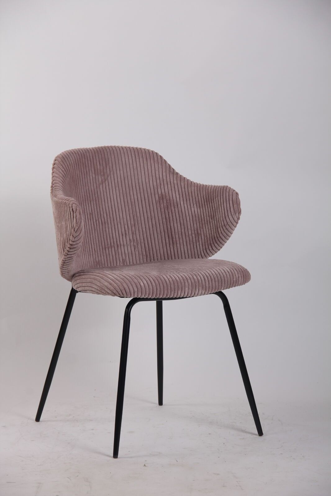 set-of-2-dining-chairs-with-corduroy-cord-fabric-in-pink