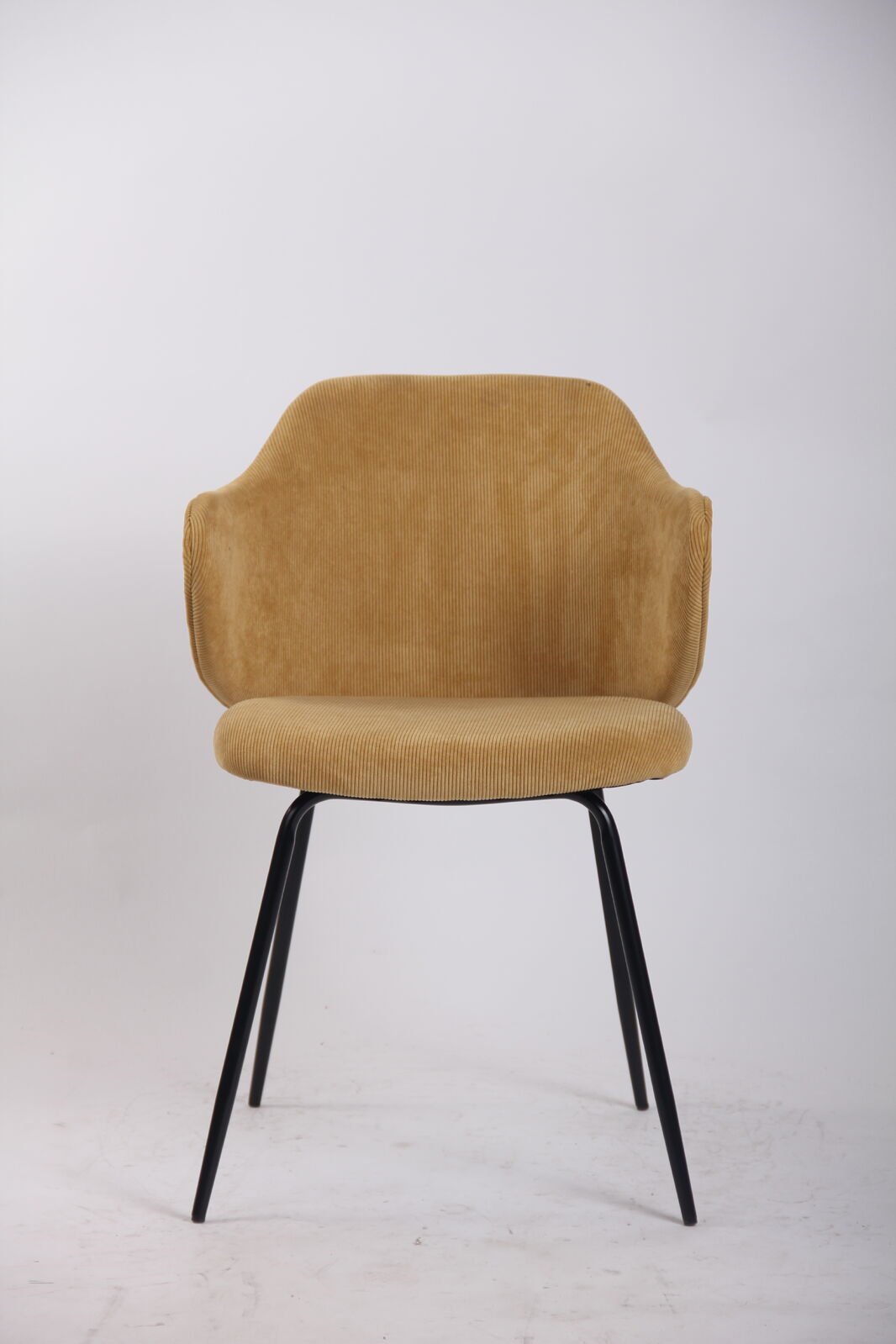 set-of-2-dining-chairs-corduroy-cord-fabric-with-metal-legs-in-mustard-yellow