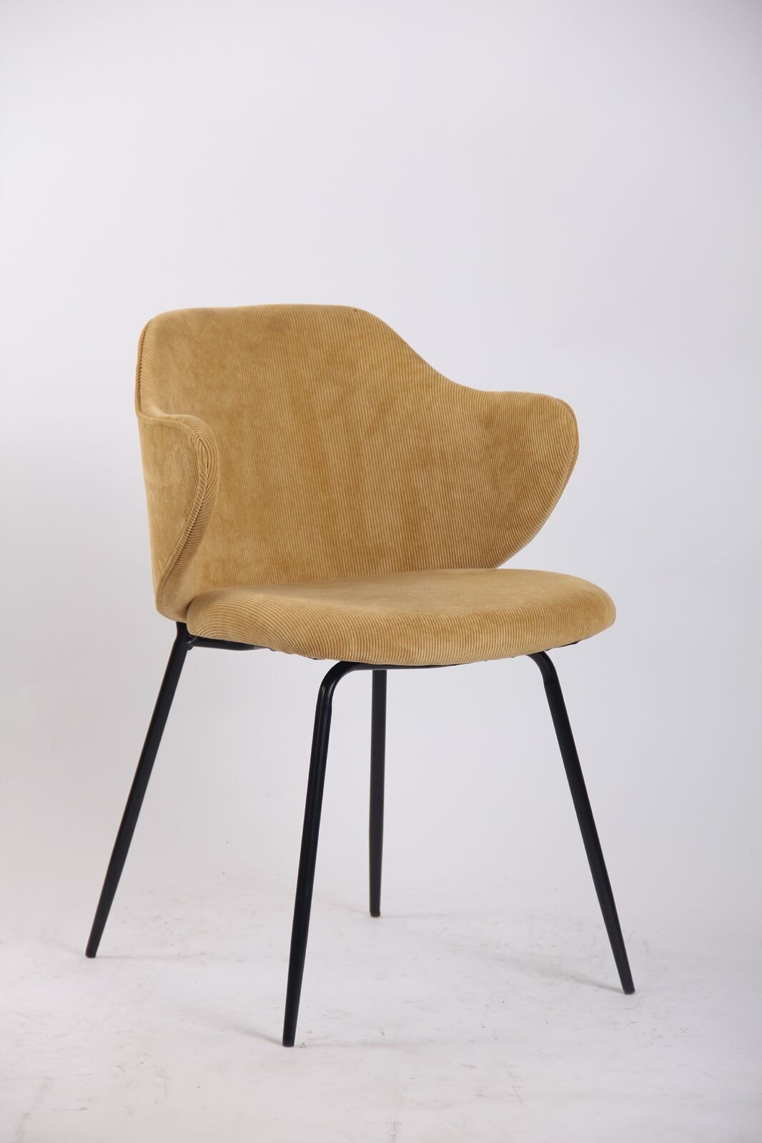 set-of-2-dining-chairs-corduroy-cord-fabric-with-metal-legs-in-mustard-yellow