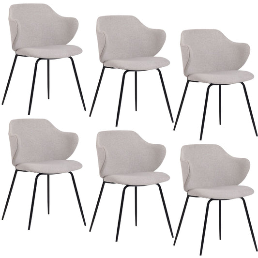 set of 2 dining chairs fabric with metal legs in ivory beige