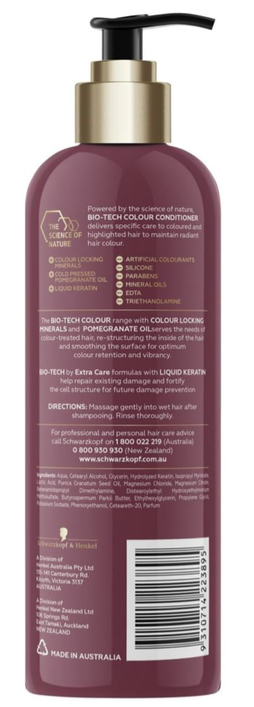 schwarzkopf-bio-tech-conditioner-colour-locking-minerals-pomegranate-oil-500ml www.mallsonline.com.au