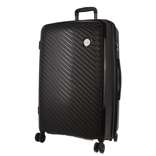 Pierre Cardin Inspired Milleni Checked Luggage Bag Travel Carry-on Suitcase 75cm (124L) - Black