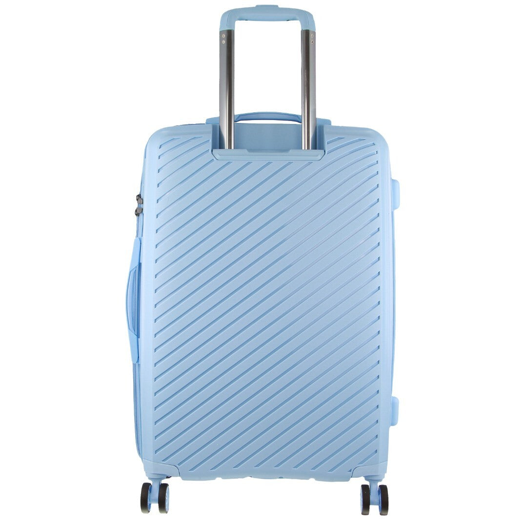 pierre-cardin-inspired-milleni-checked-luggage-suitcase-65cm-82-5l-blue at www.mallsonline.co.au