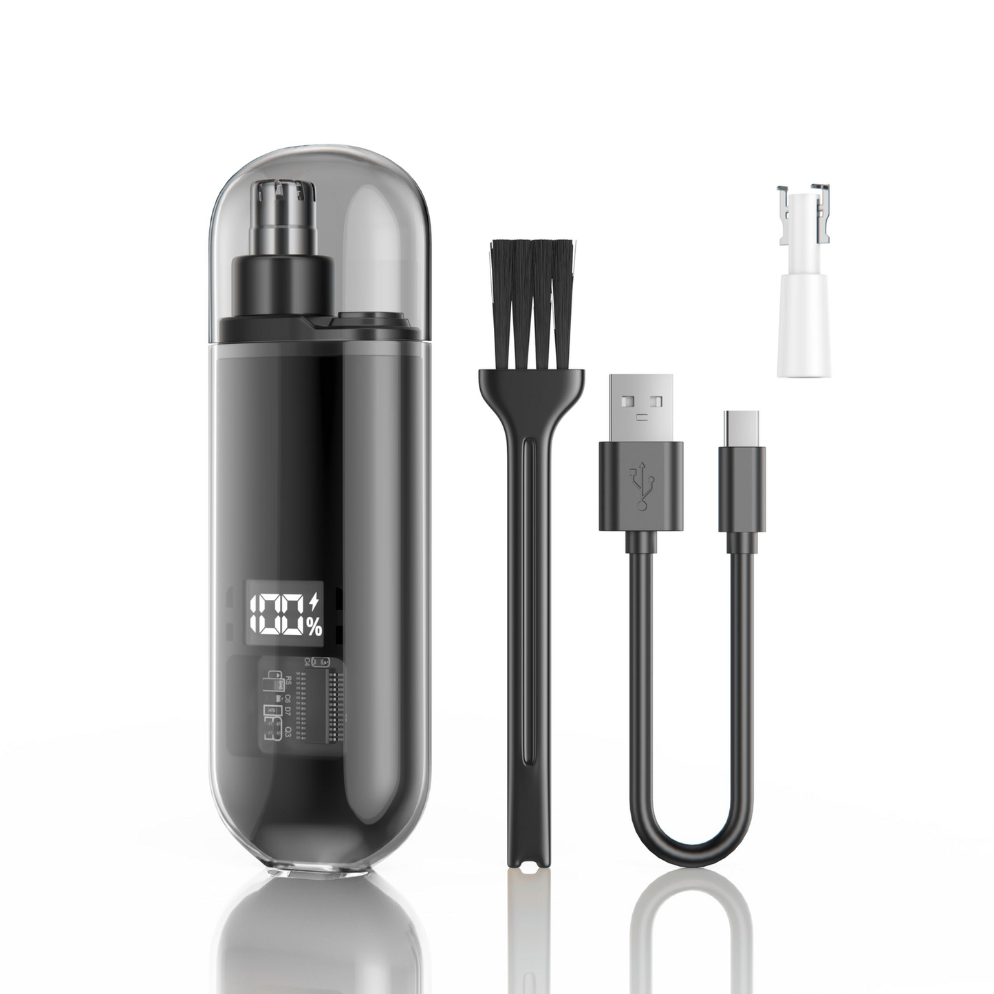 handheld-portable-nose-hair-trimmer-rechargeable-usb-c-clipper-shaver-in-black www.mallsonline.com.au