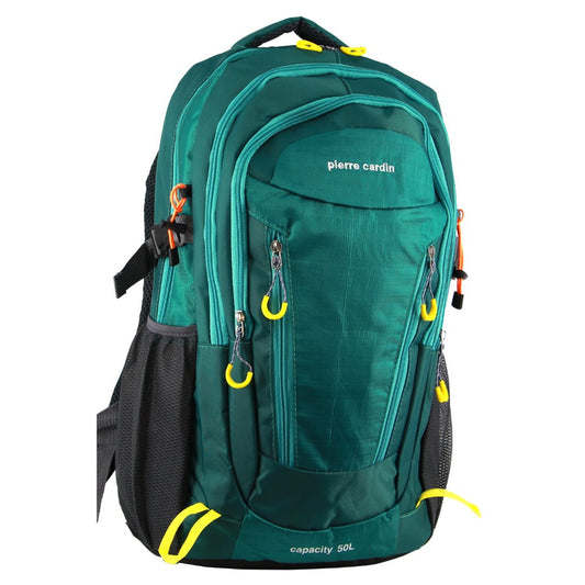 Pierre Cardin Mens Backpack Bag RFID Pocket Nylon Travel Sport Large - Green