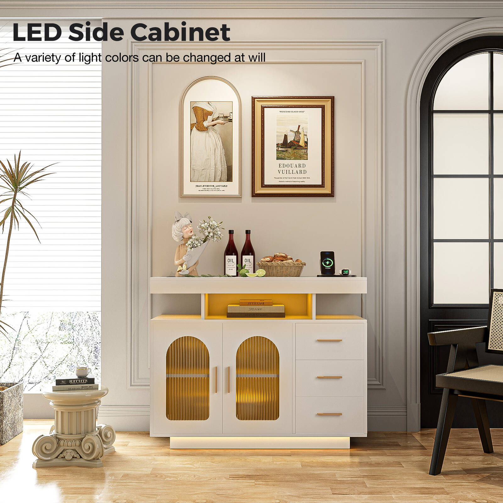 buffet-sideboard-cabinet-with-rgb-led-light-and-charging-station-console-coffee-bar-white www.mallsonline.com.au