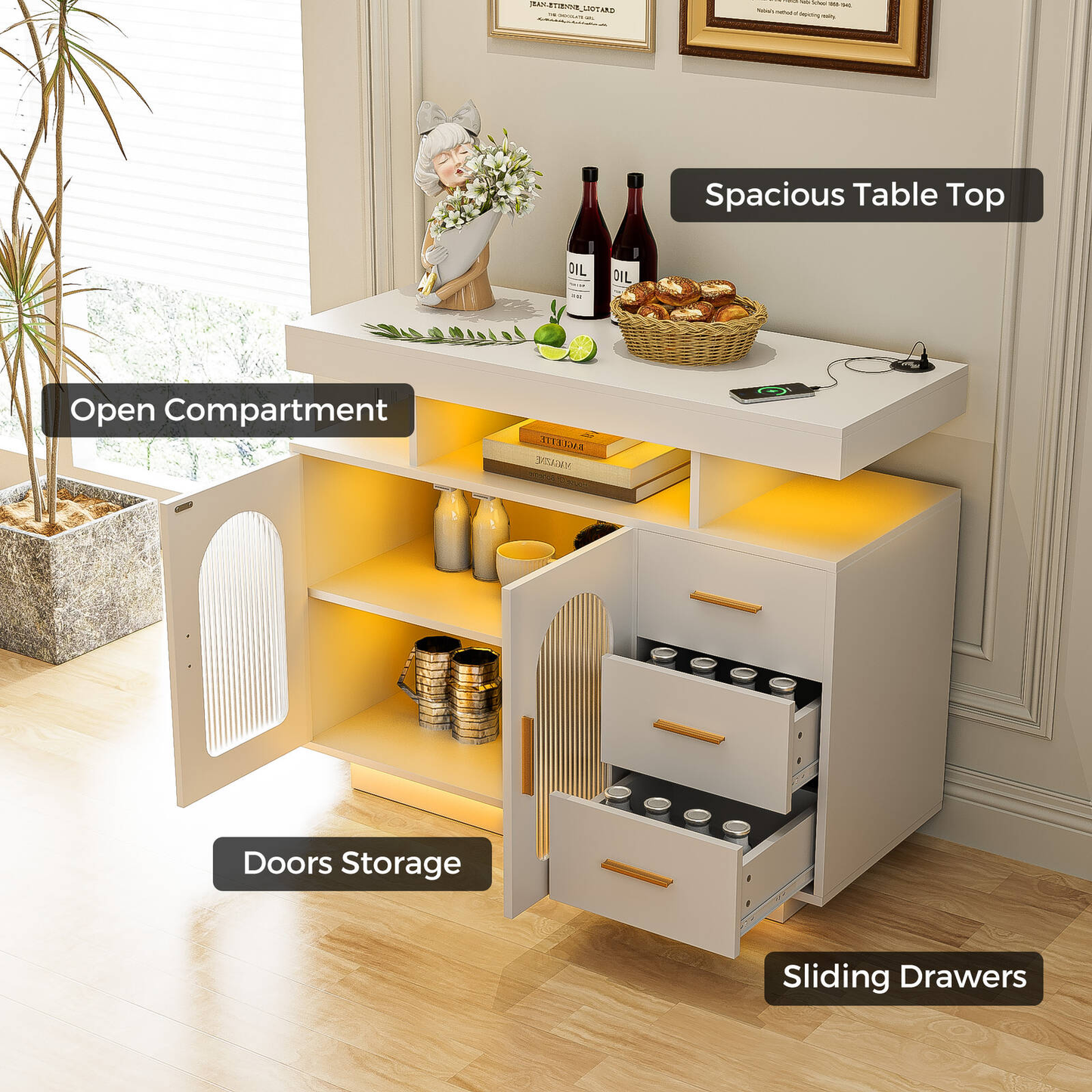 buffet-sideboard-cabinet-with-rgb-led-light-and-charging-station-console-coffee-bar-white www.mallsonline.com.au