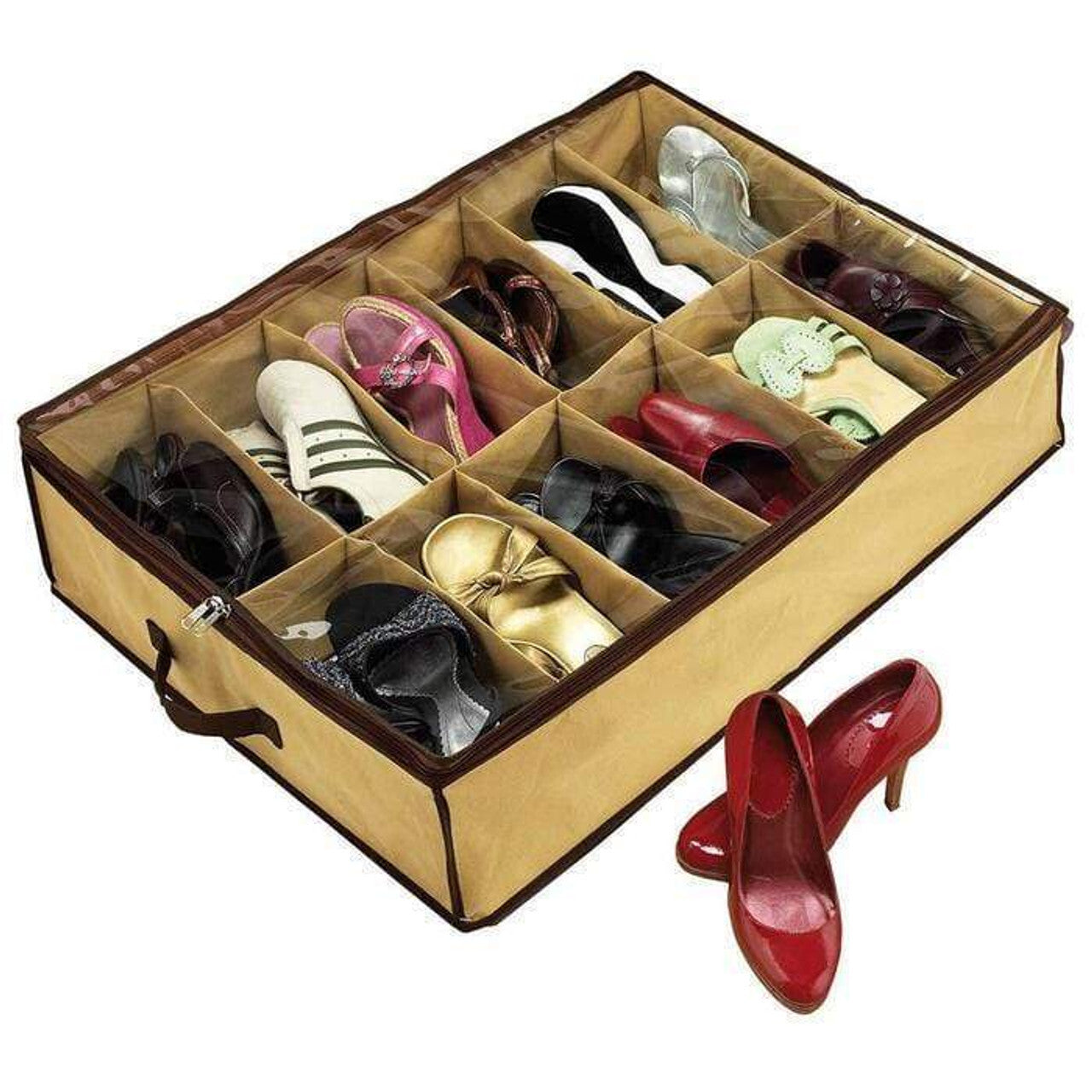 shoe-organiser-12-pair-under-bed-storage-zippered-breathable-wardrobe-closet-bag at www.mallsonline.com.au