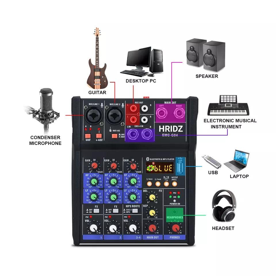 hridz-emc-g04-audio-mixer-with-uhf-wireless-microphone-for-dj-karaoke-pc-record www.mallsonline.com.au